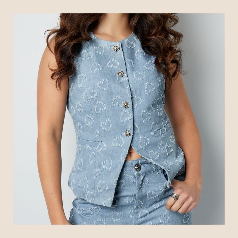 Nieuw spijkergilet met hartjes - maat M