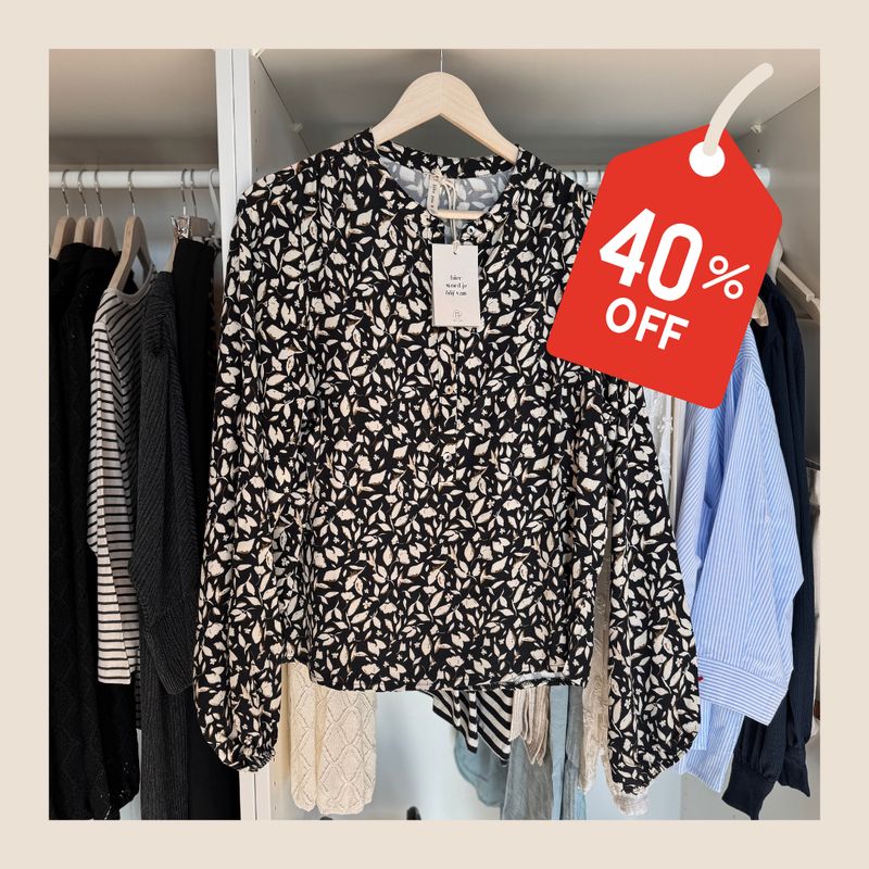 Blouse met blaadjesprint van Zusss - maat S