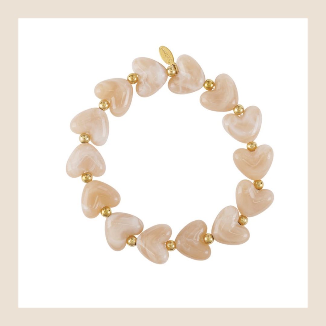 Armband - Hearts all over - beige