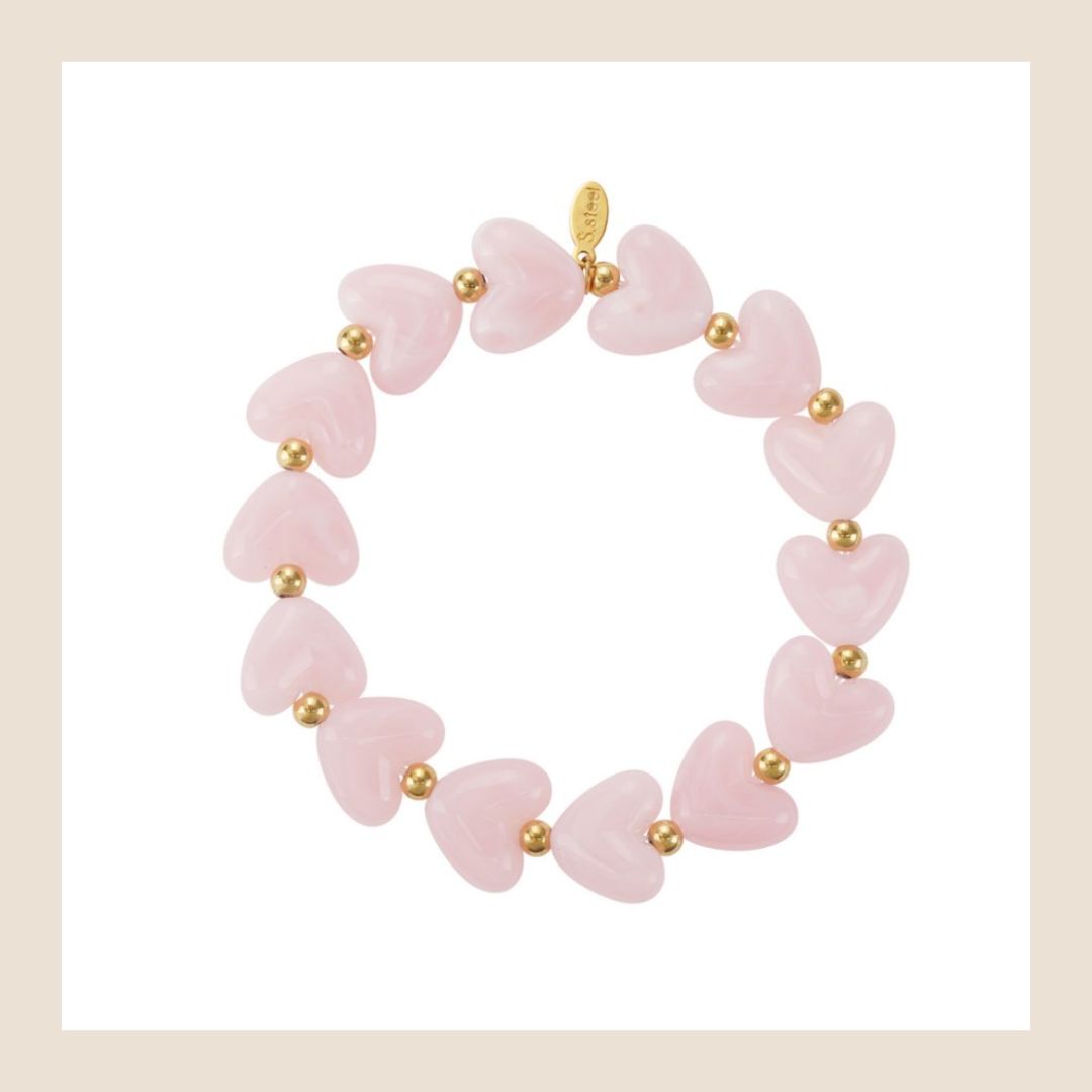 Armband - Hearts all over - roze