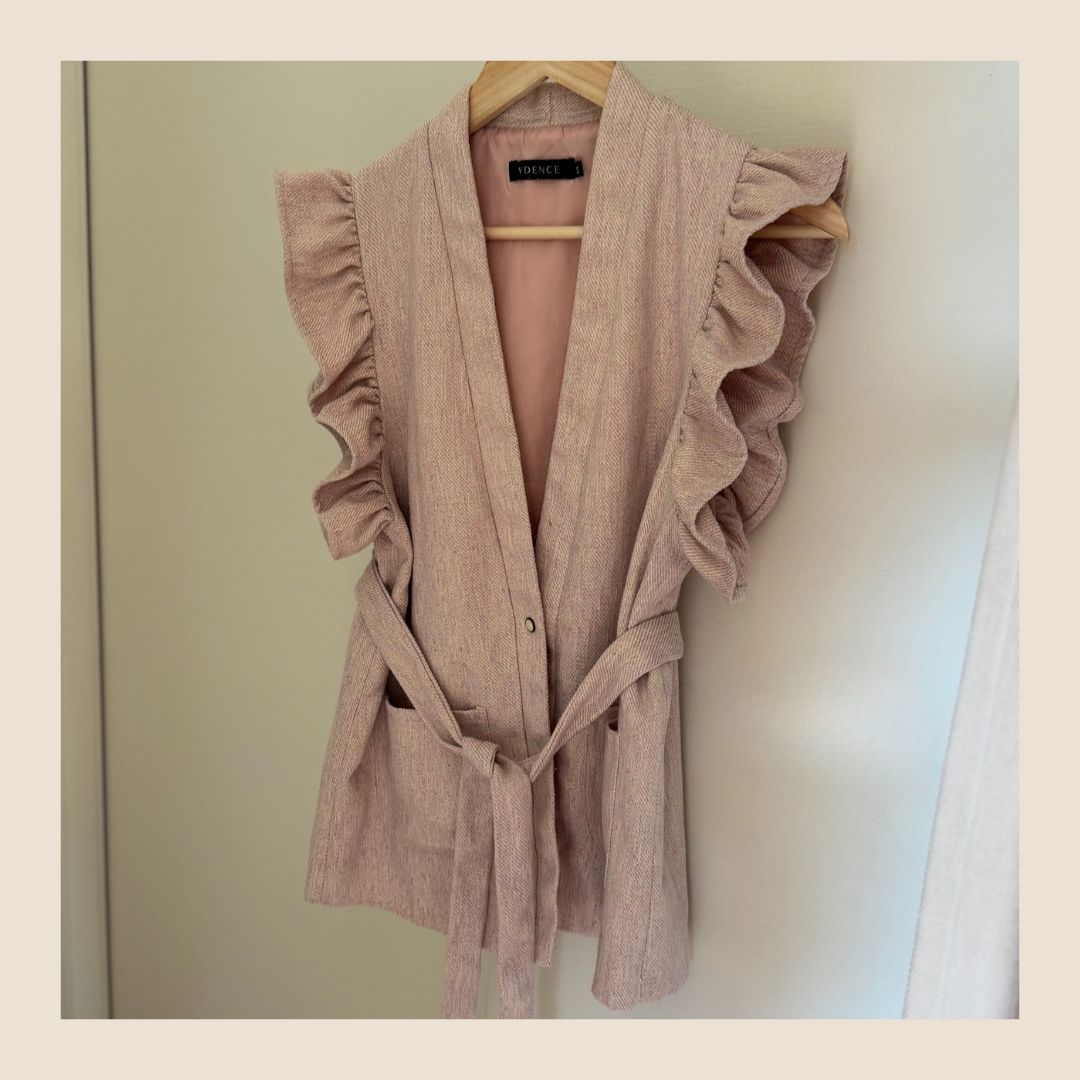 Preloved lichtroze gilet - maat S