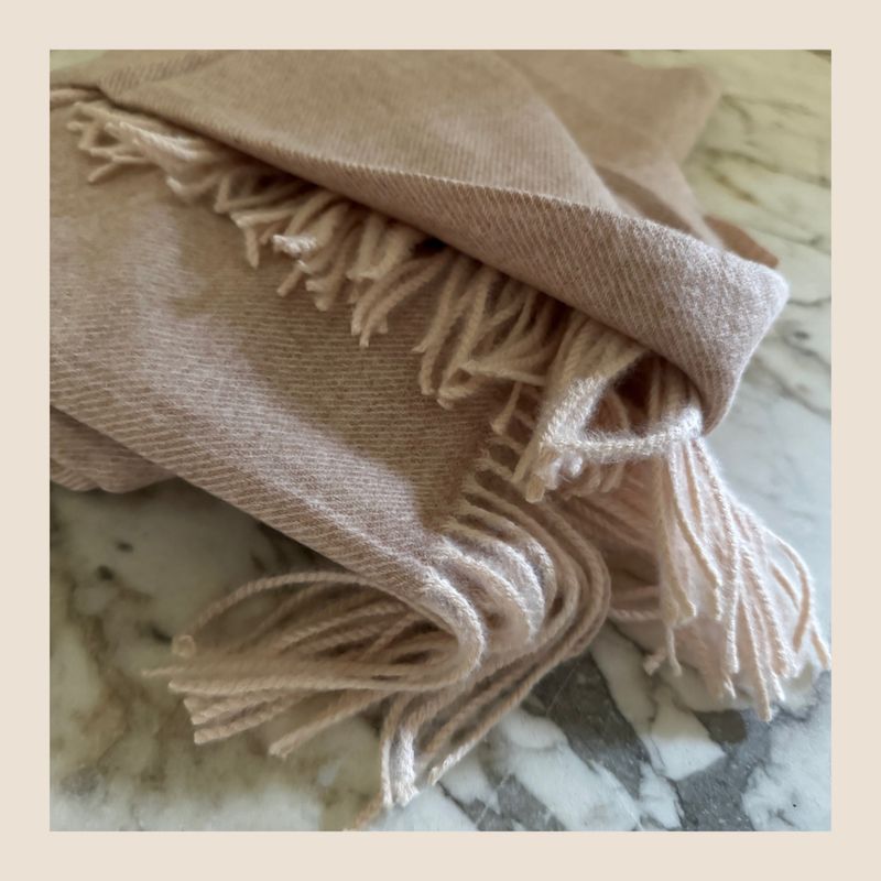Cashmere sjaal Mellie - beige/crème