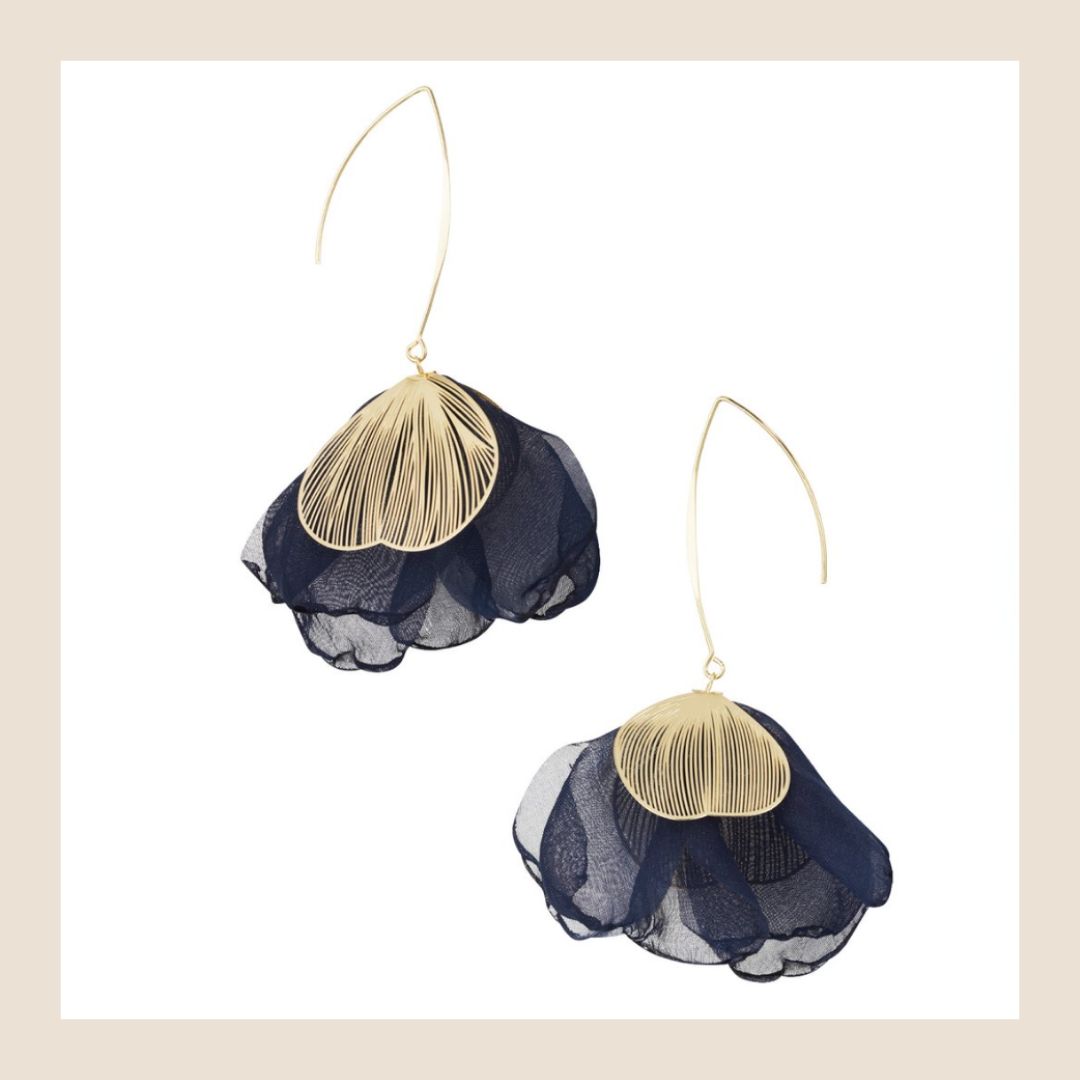 Oorbellen Liv - donkerblauw