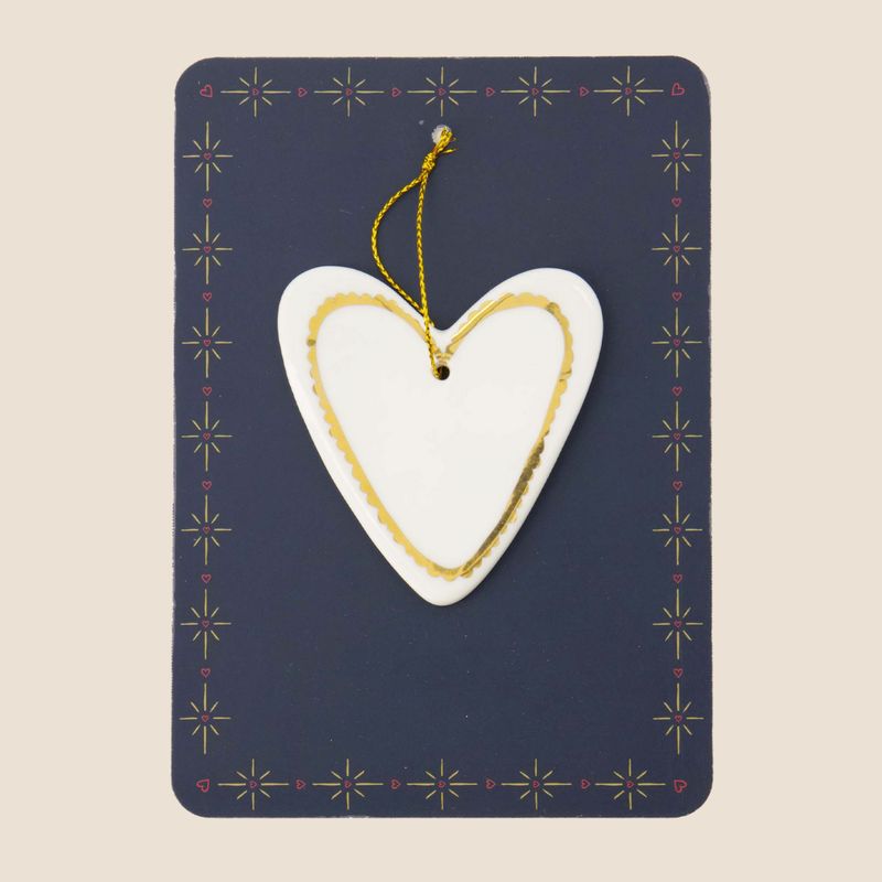 Zusss keramieken hartje wit - kersthanger