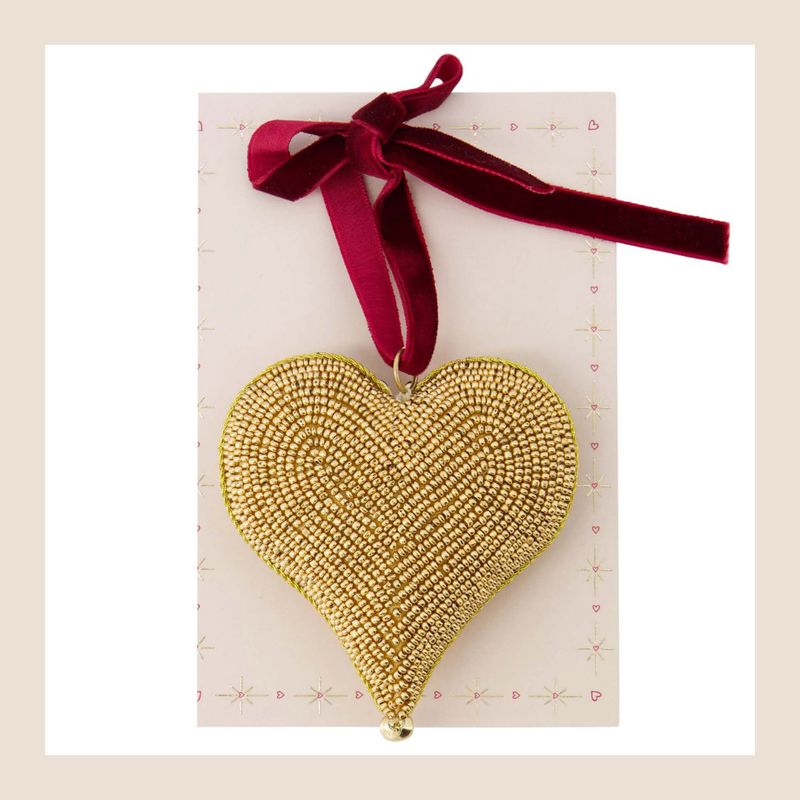 Zusss kersthanger kralen hartje goud