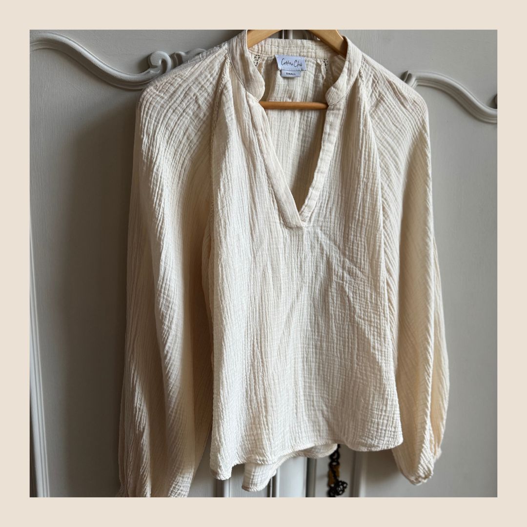 Preloved mousseline blouse van Cotton Club - maat S