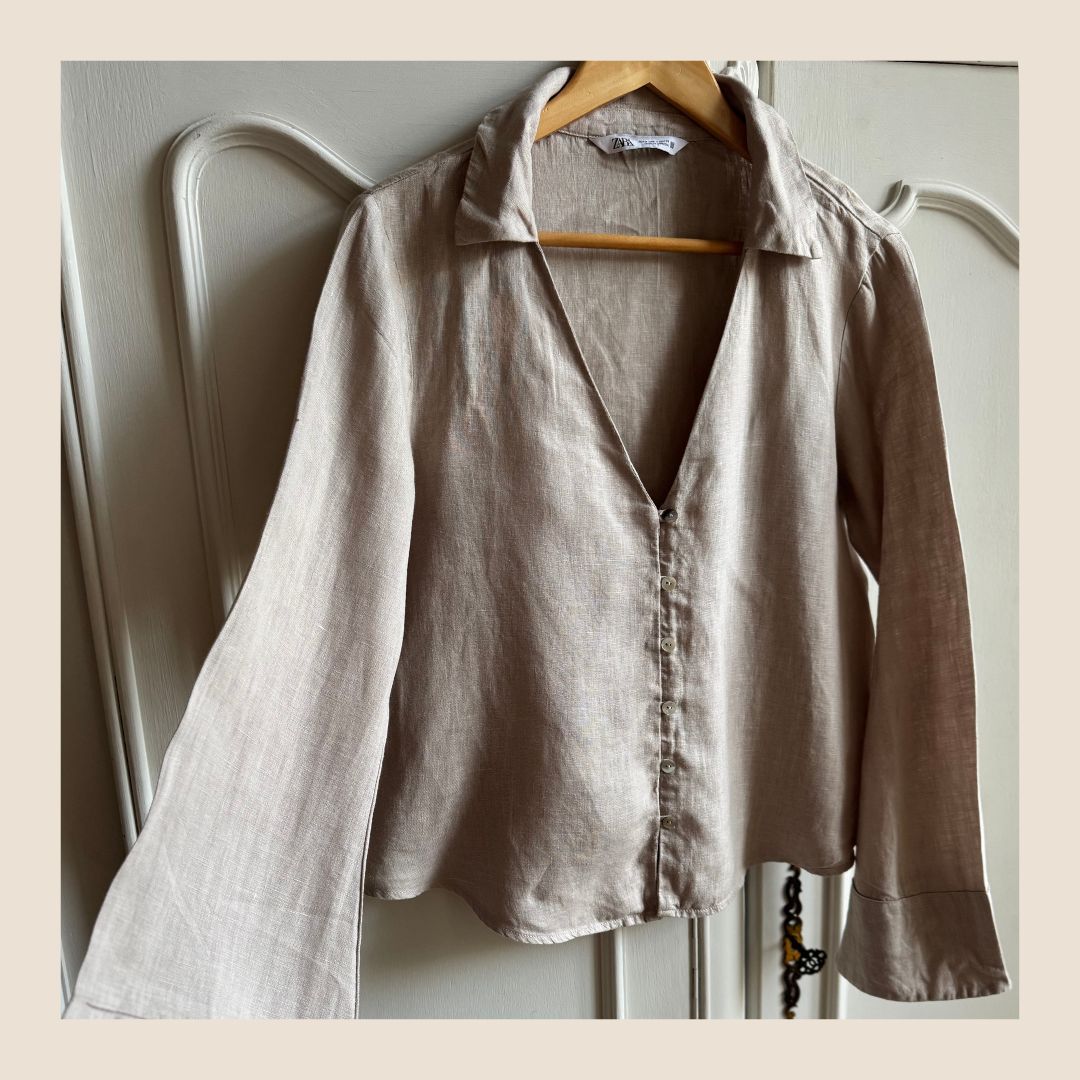 Preloved linnen blouse van Zara maat M/38