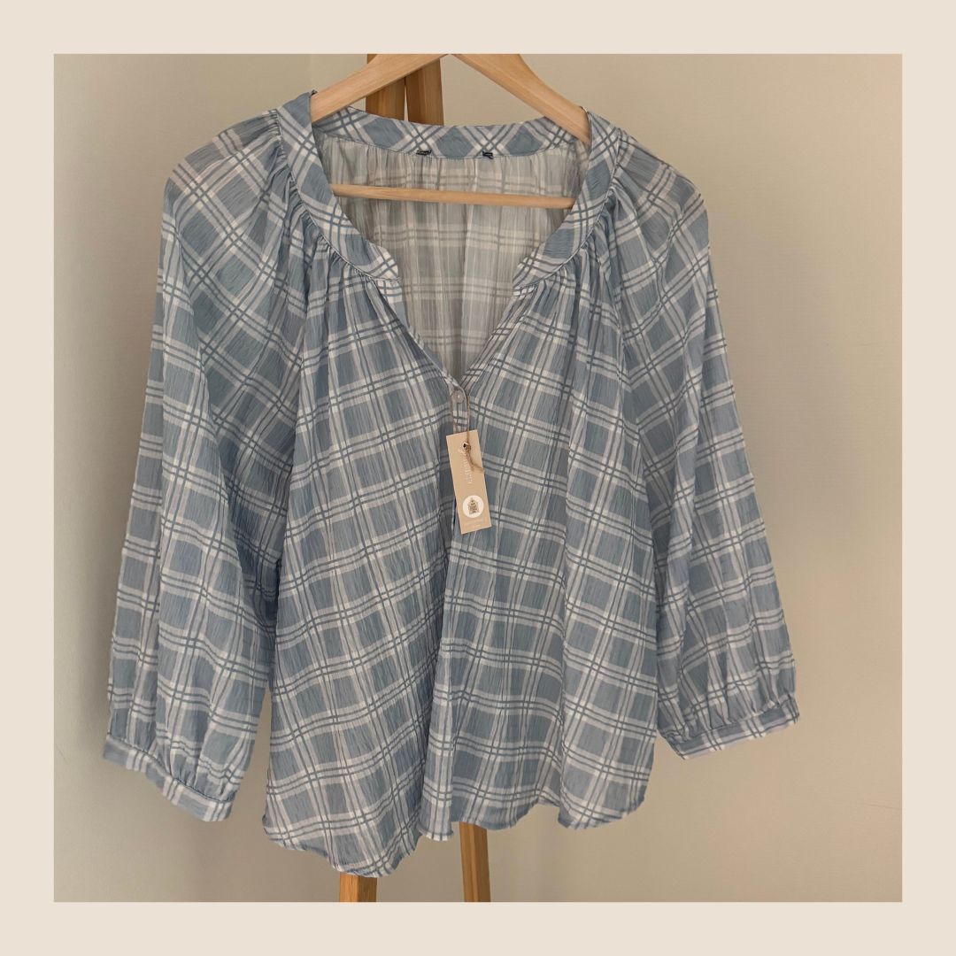 Preloved blauwe blouse - maat L