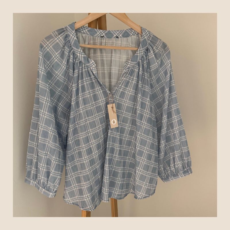 Preloved blauwe blouse - maat L Preloved blauwe blouse - maat L