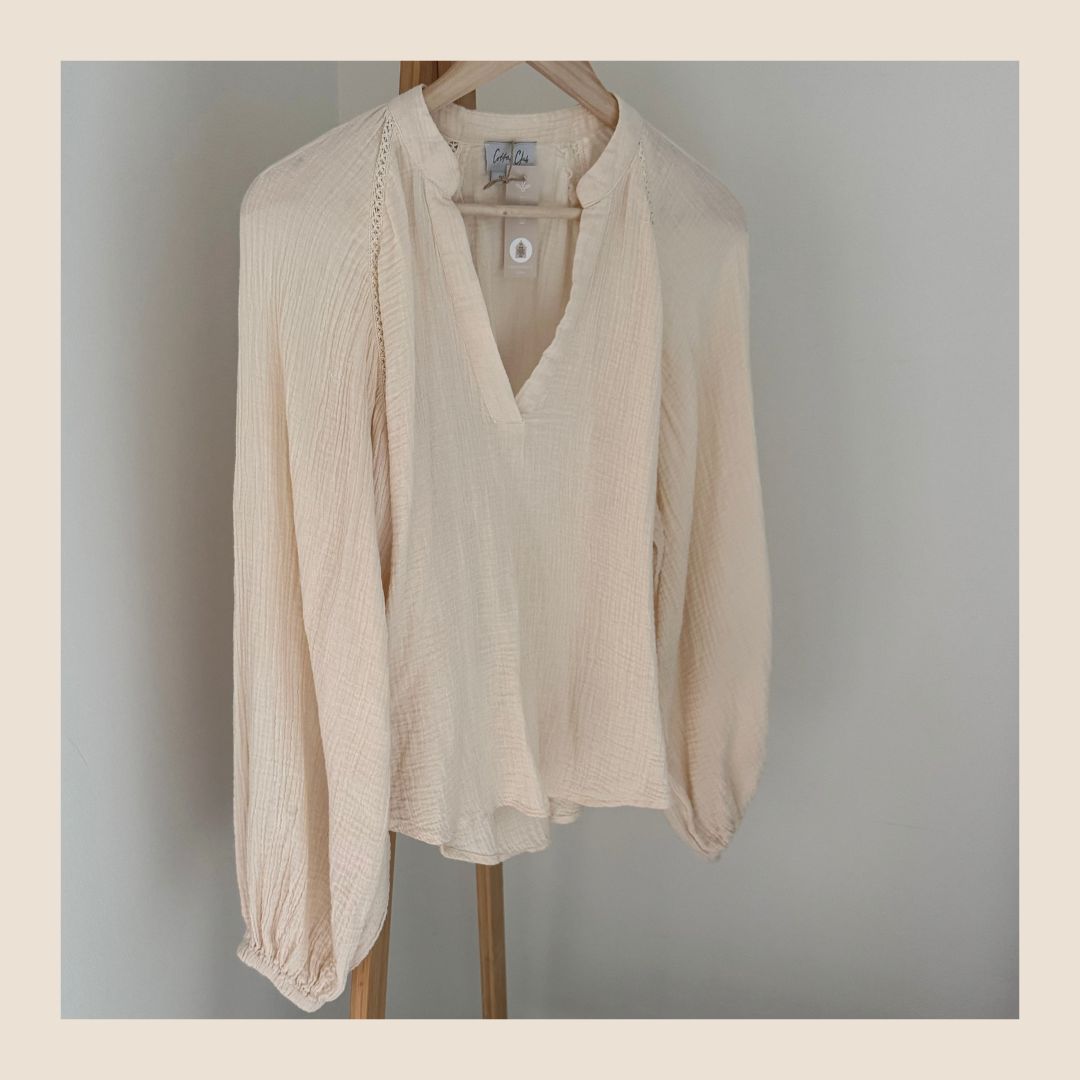 Preloved mousseline blouse van Cotton Club - maat S