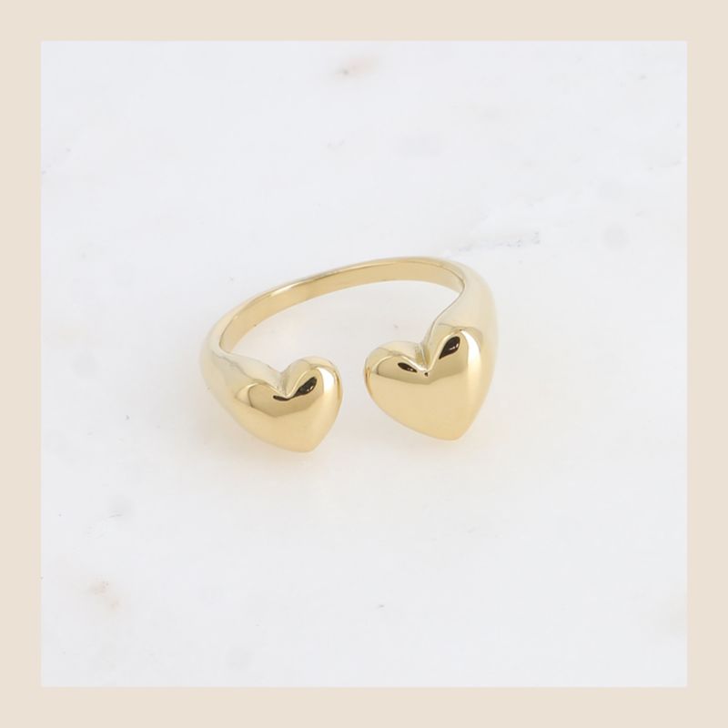 Ring Hartjes - goudkleurig