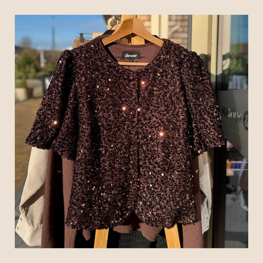 Nieuwe feestelijke top bruin - maat S