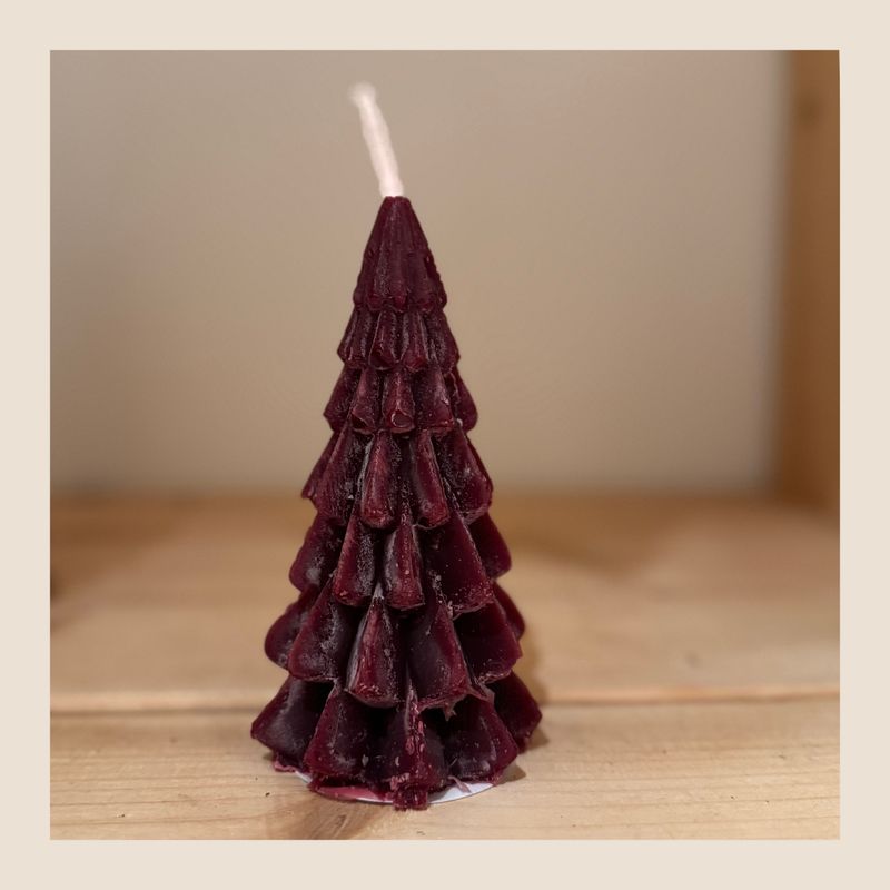 Kerstboomkaars - auberginekleur