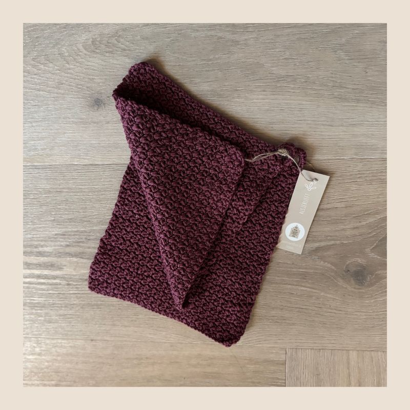 Set van twee katoenen pannenlappen - Aubergine