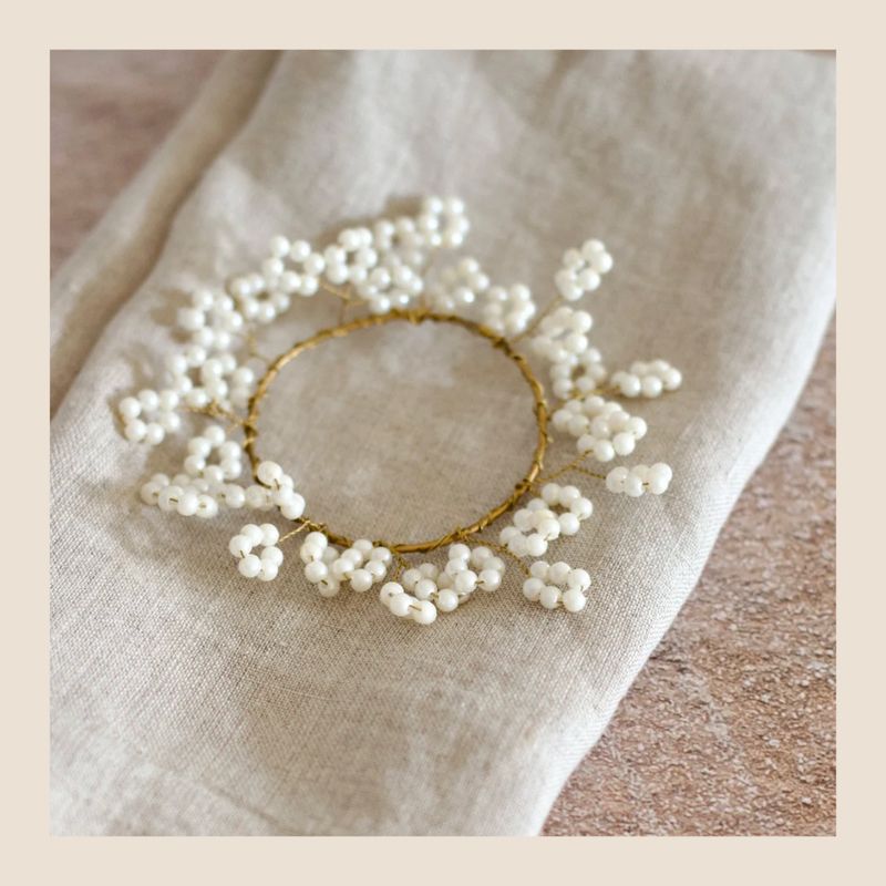 WELDAAD - servetring met pareltjes