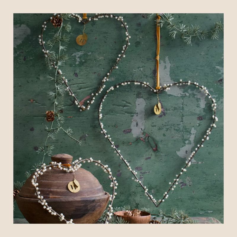 WELDAAD hart met kraaltjes - M