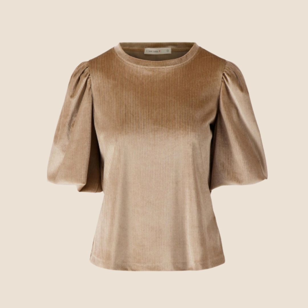 Zusss rib velours truitje met pofmouw - Maat M
