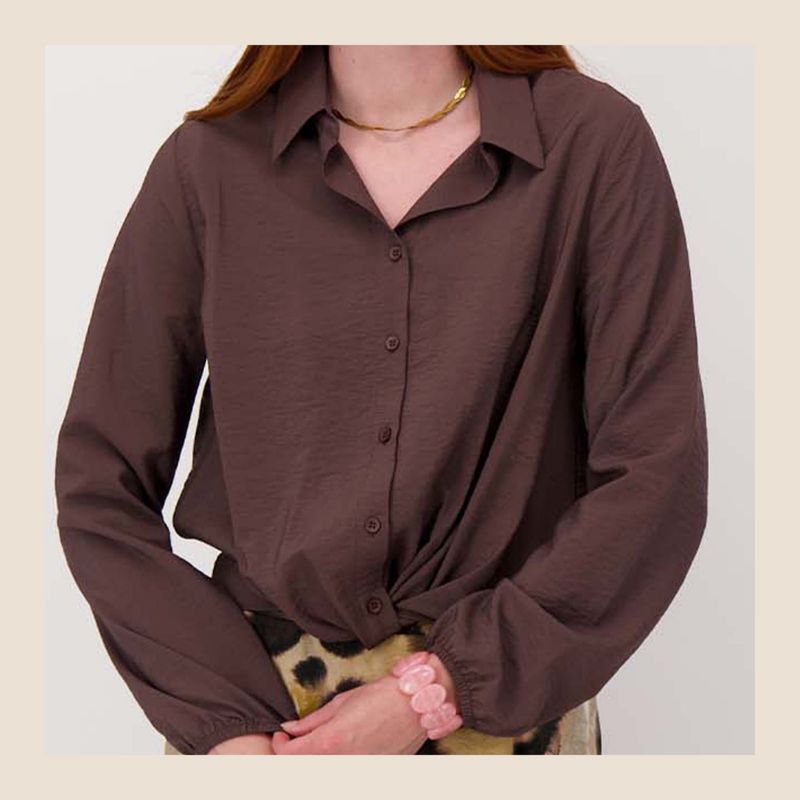 Zusss overslag blouse choco - maat S,M,L,XL