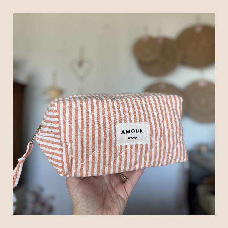 Toilettas Orange stripes - groot