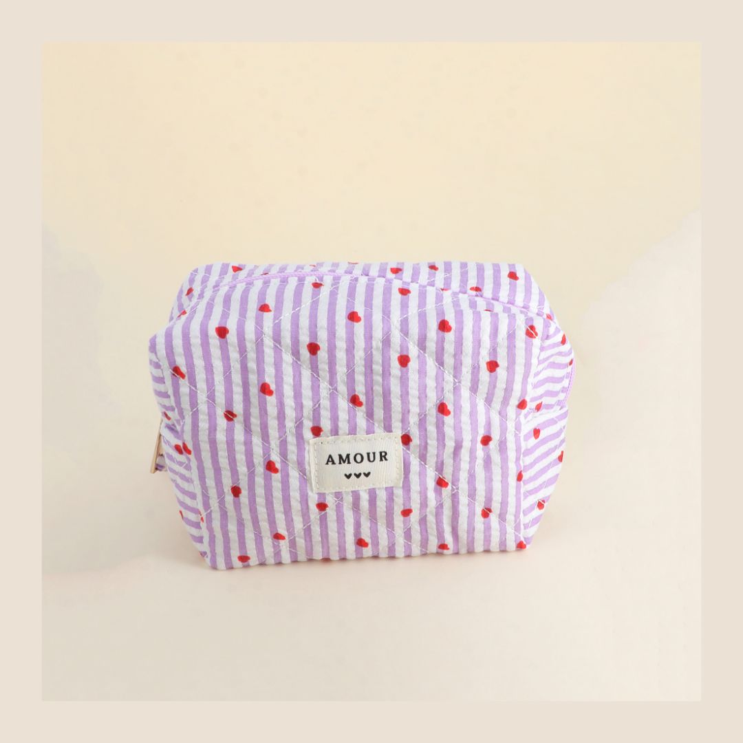 Toilettasje Lila hearts
