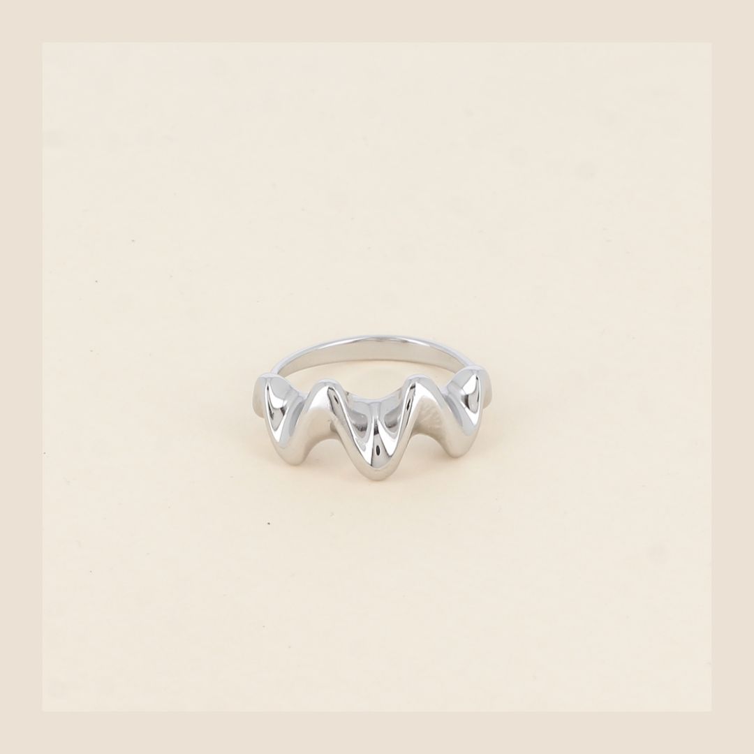 Ring swirlie - zilverkleurig