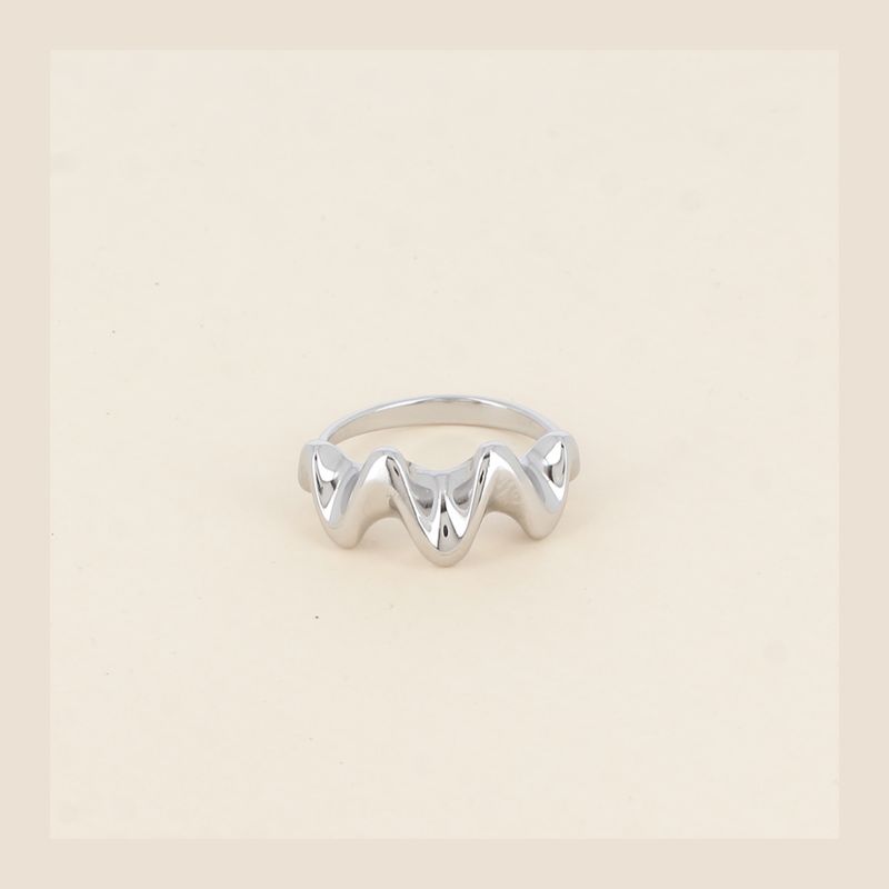 Ring swirlie - zilverkleurig