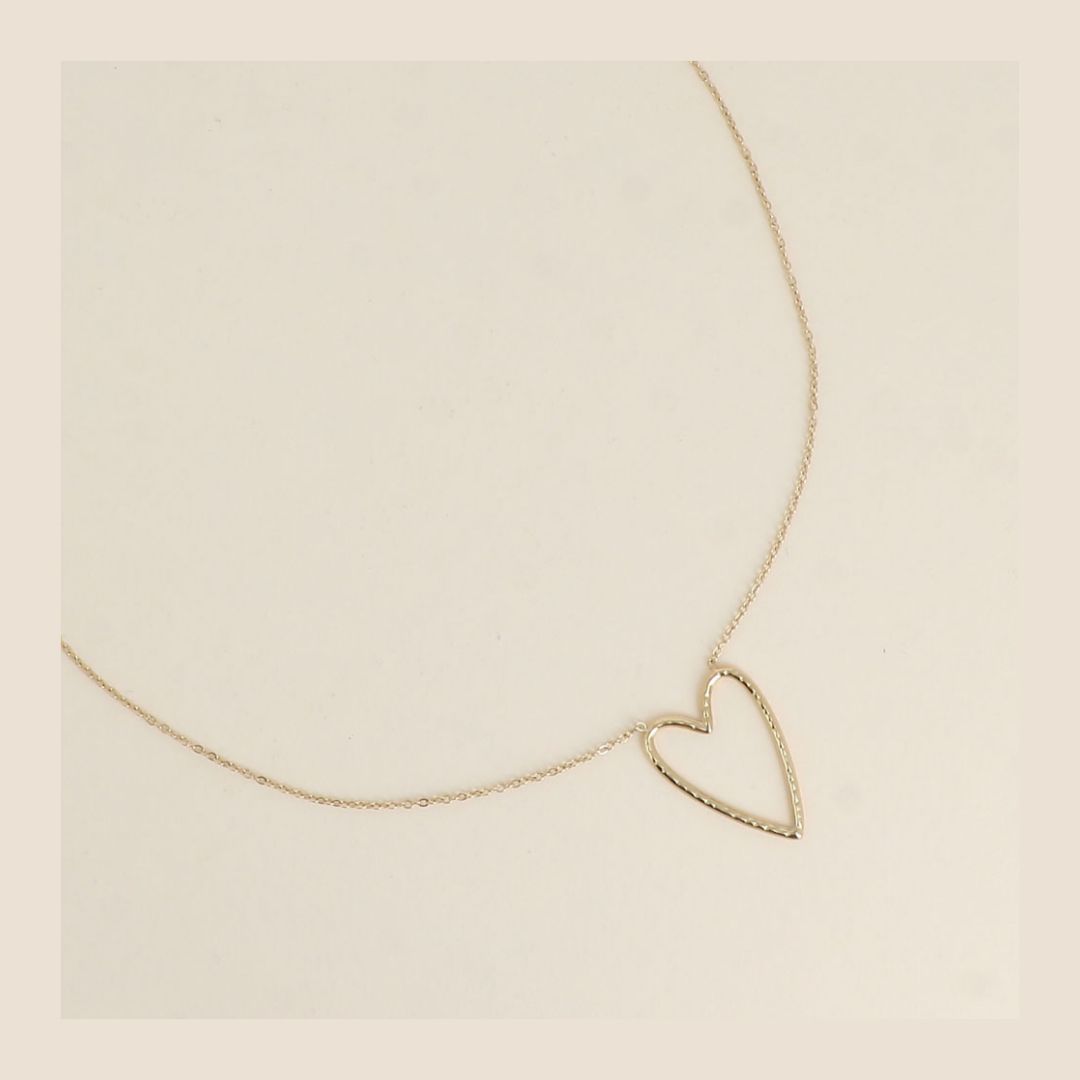 Ketting met groot hart - goudkleurig