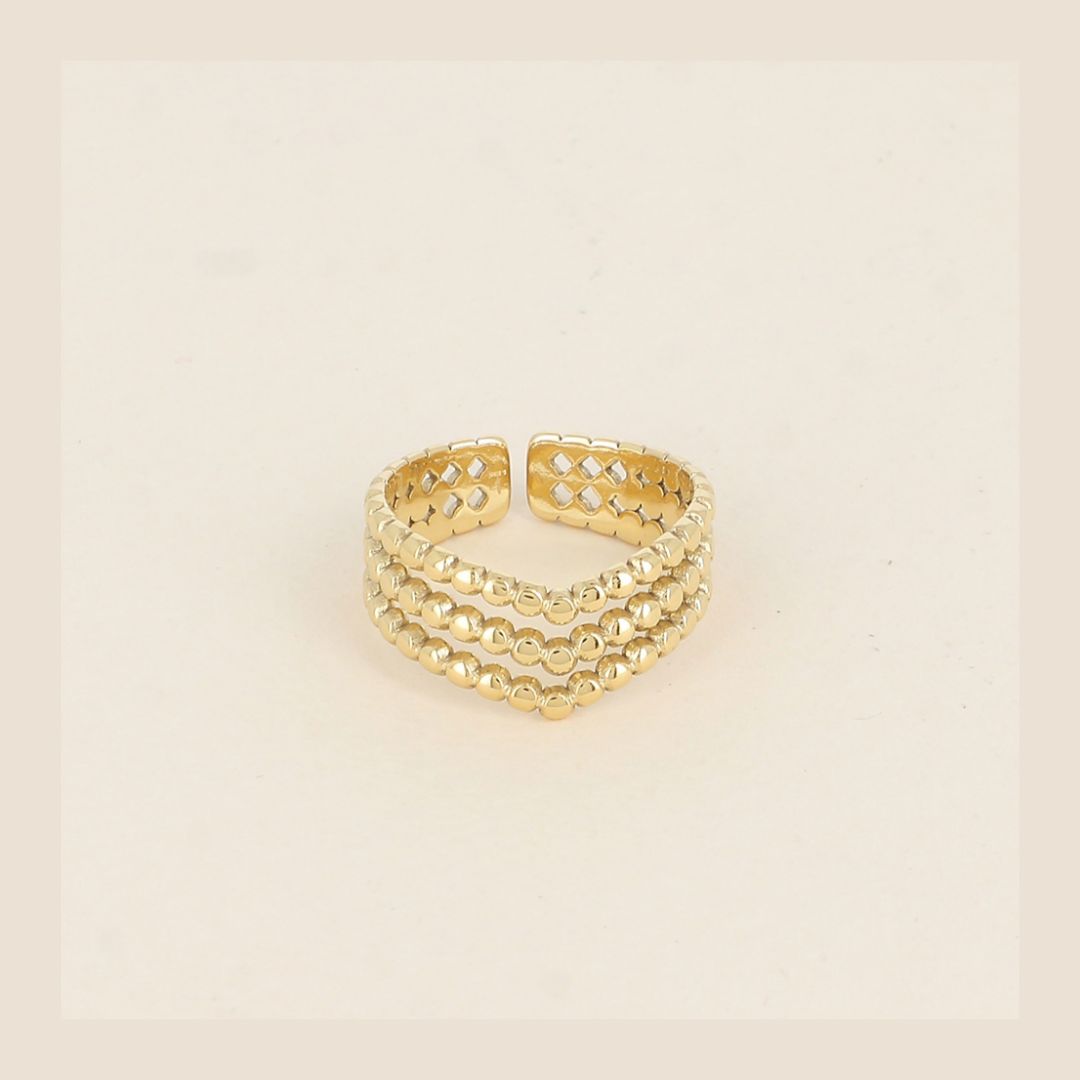 Ring triple goudkleurig