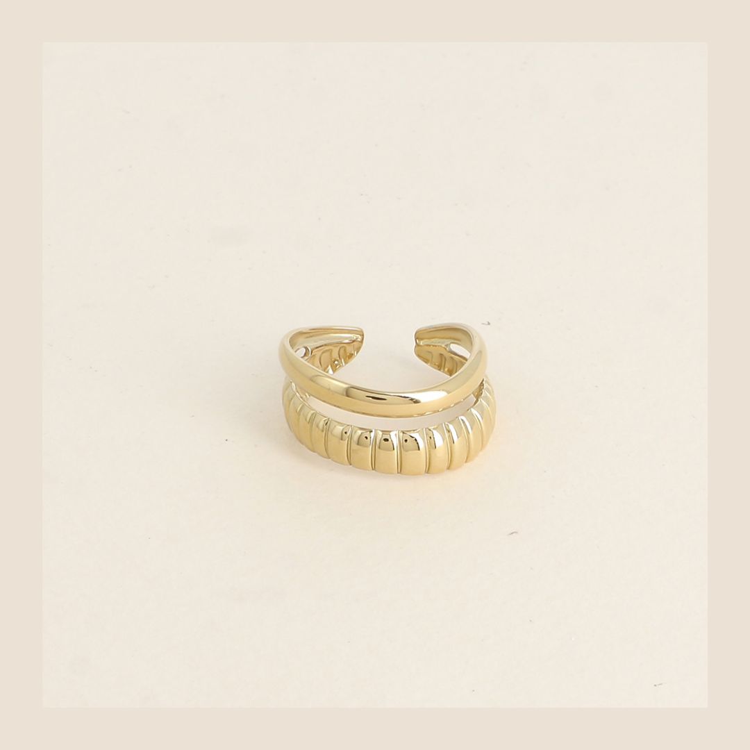 Ring Double - goudkleurig
