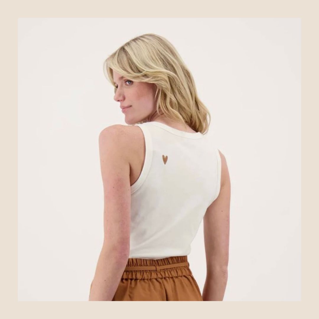 Zusss tanktop met hartje op schouder - maat S t/m XL