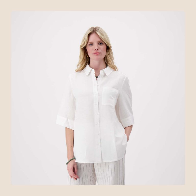 Zusss linnen viscose witte blouse - maat S, M, L en XL
