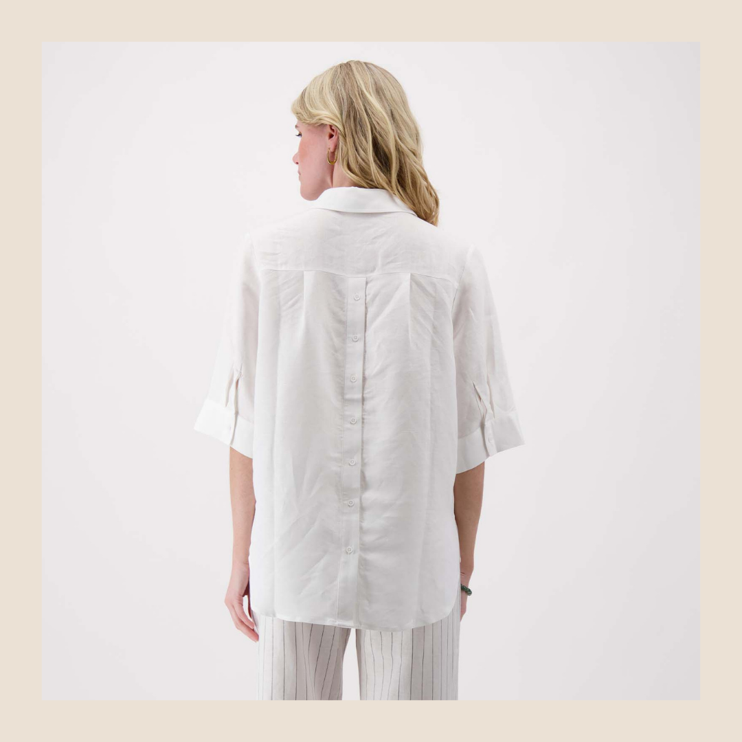 Zusss linnen viscose witte blouse - maat S, M, L en XL