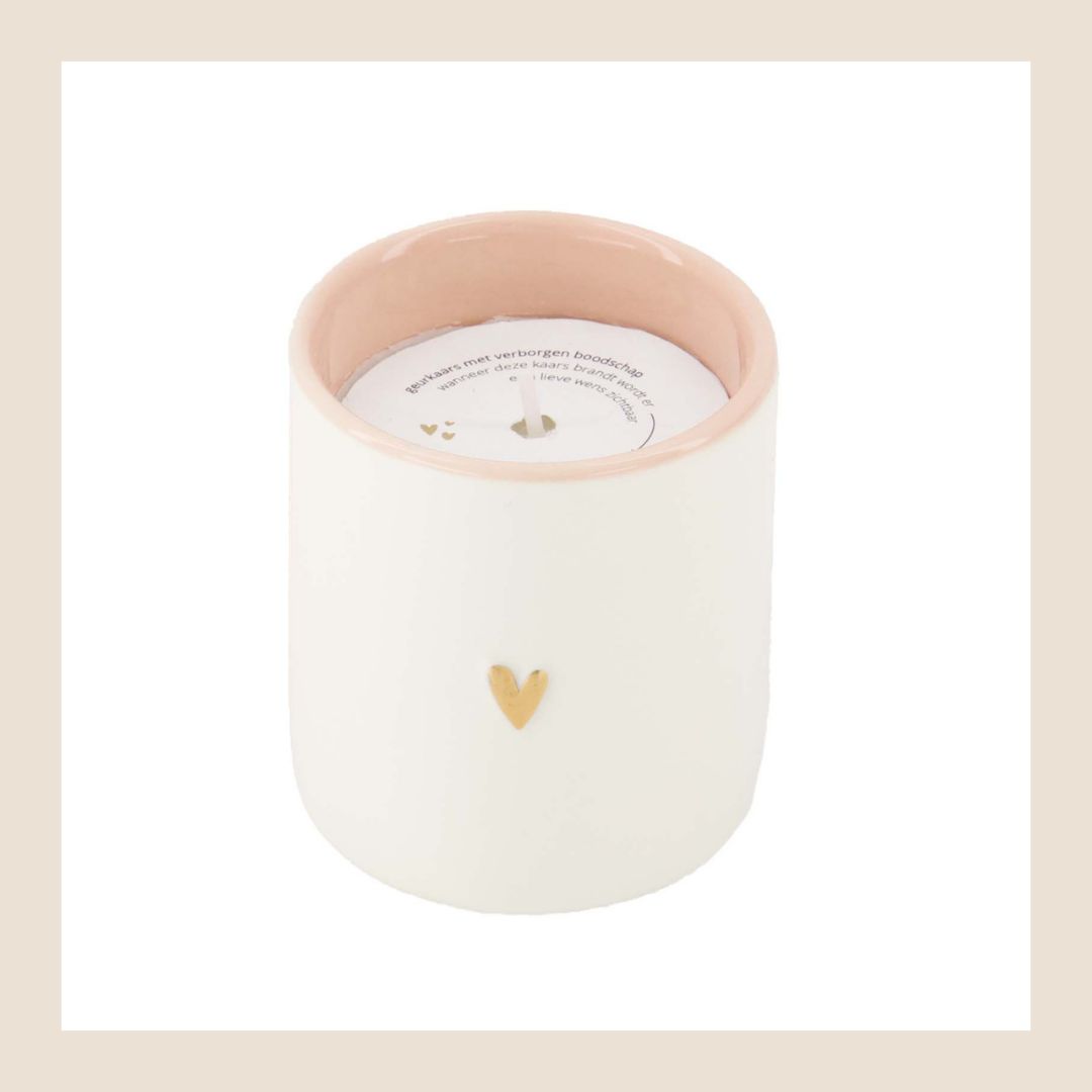 Zusss Geurkaars met boodschap Hieperdepiep hoera!