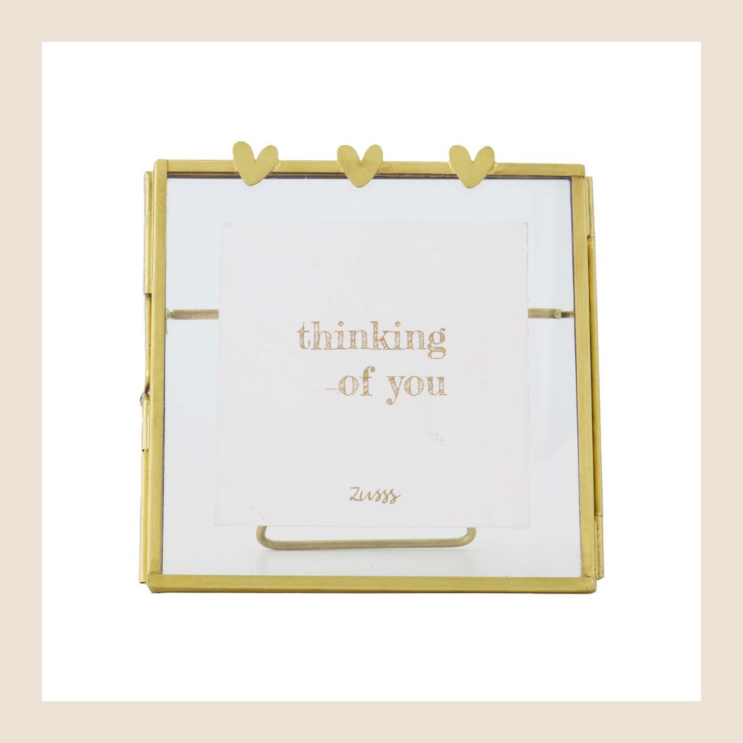Zusss fotolijstje met hartjes goudkleurig