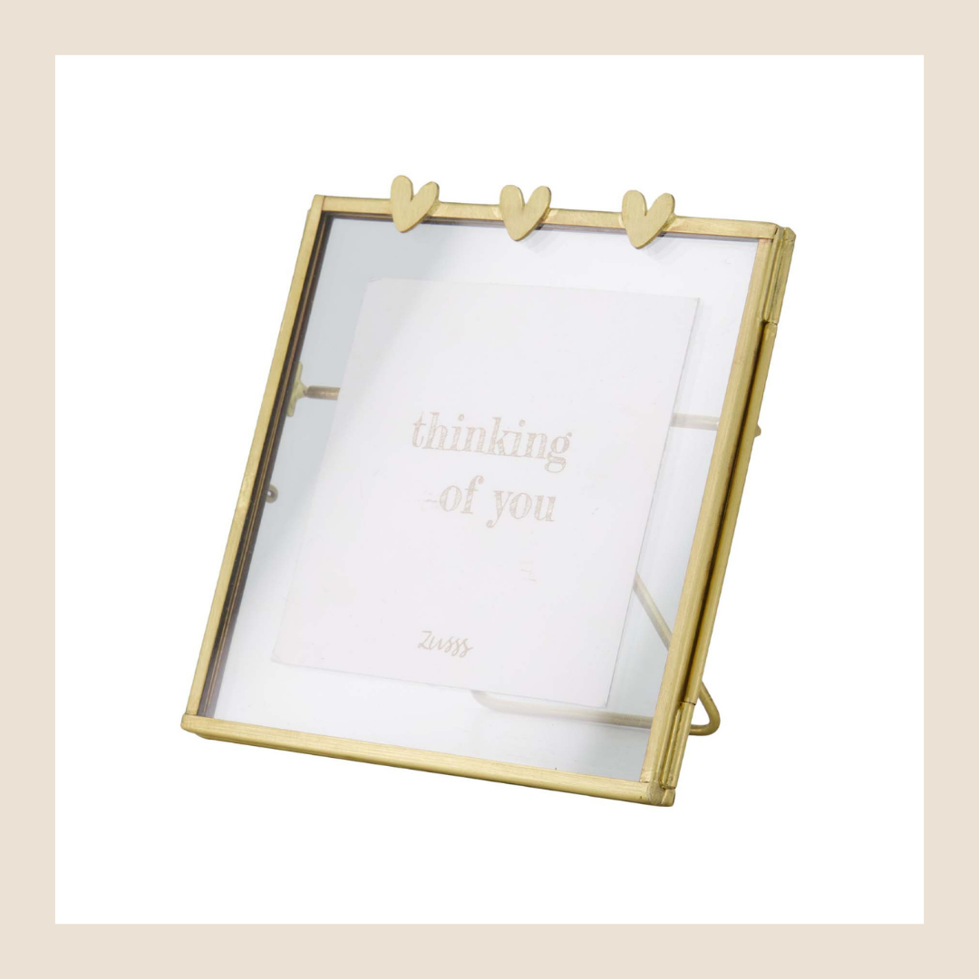 Zusss fotolijstje met hartjes goudkleurig