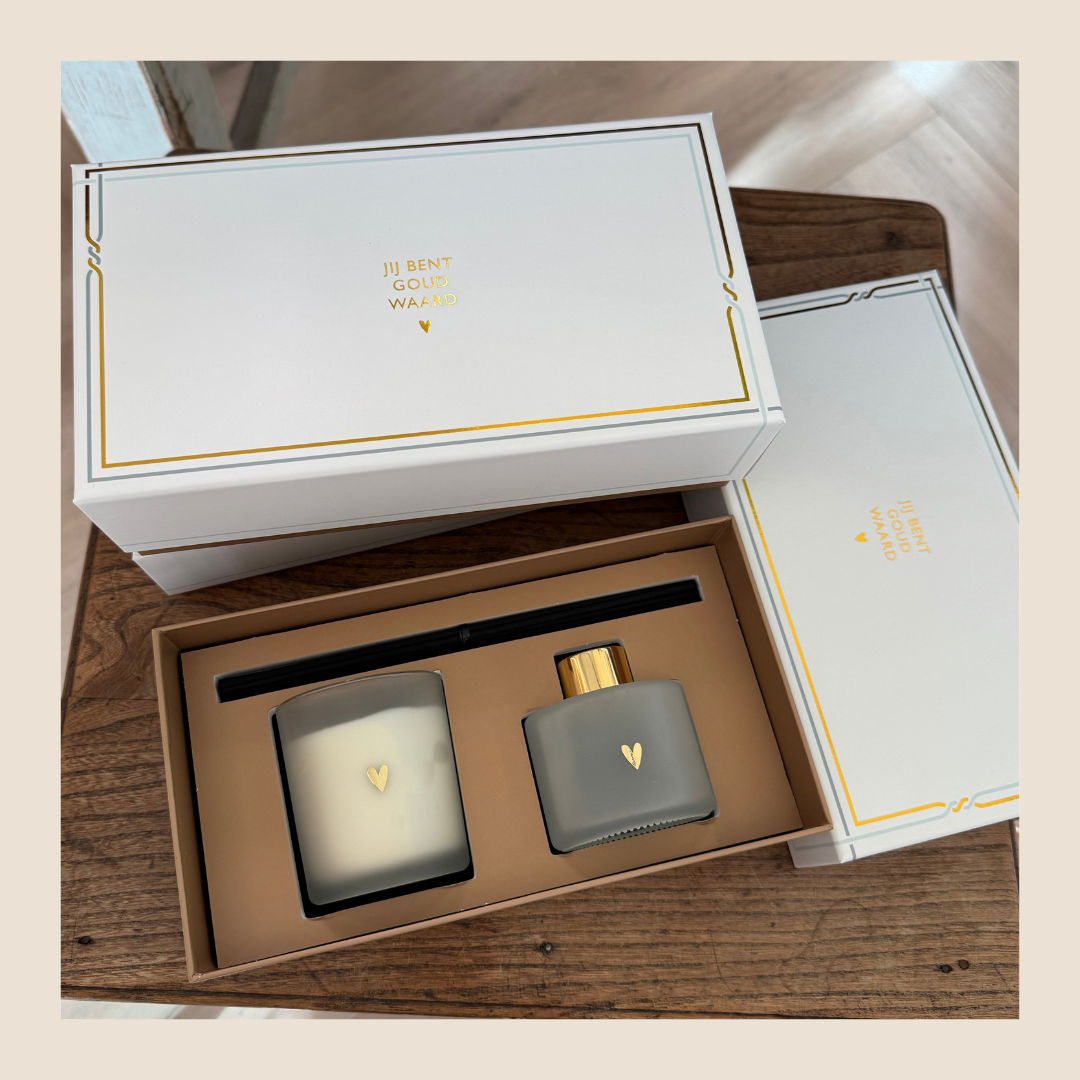 Zusss cadeauset – Geurkaars & huisparfum | Jij bent goud waard