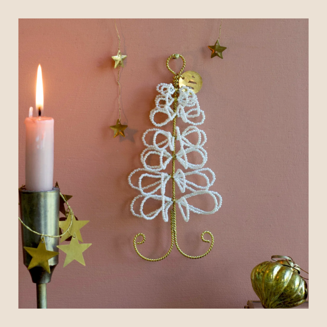 Kerstboomhanger met parelkraaltjes - De Weldaad