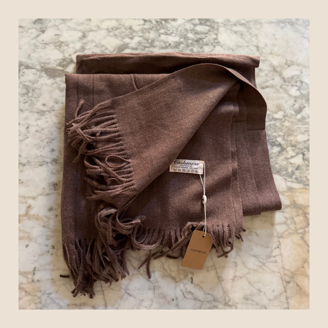 Cashmere sjaal choco bruin