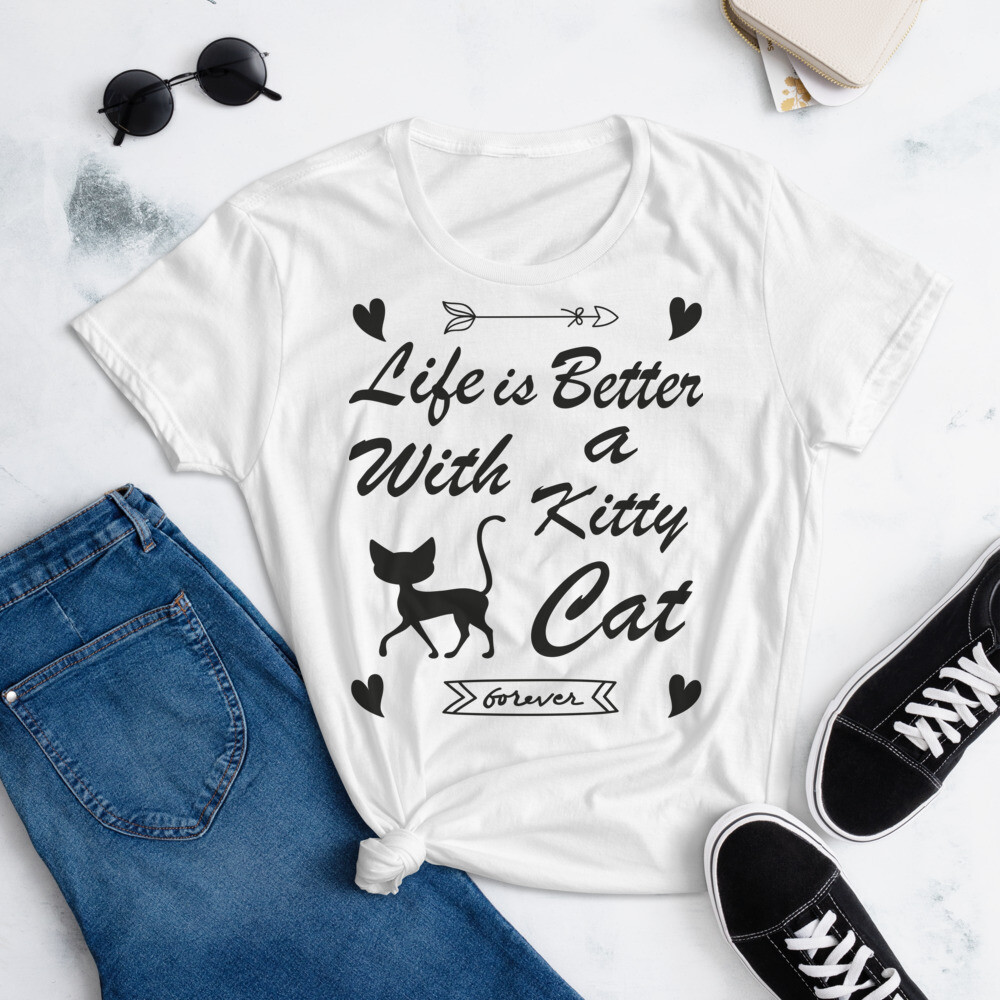 Life is better With a Kitty Cat Shirt ( Black Cat Shirt )