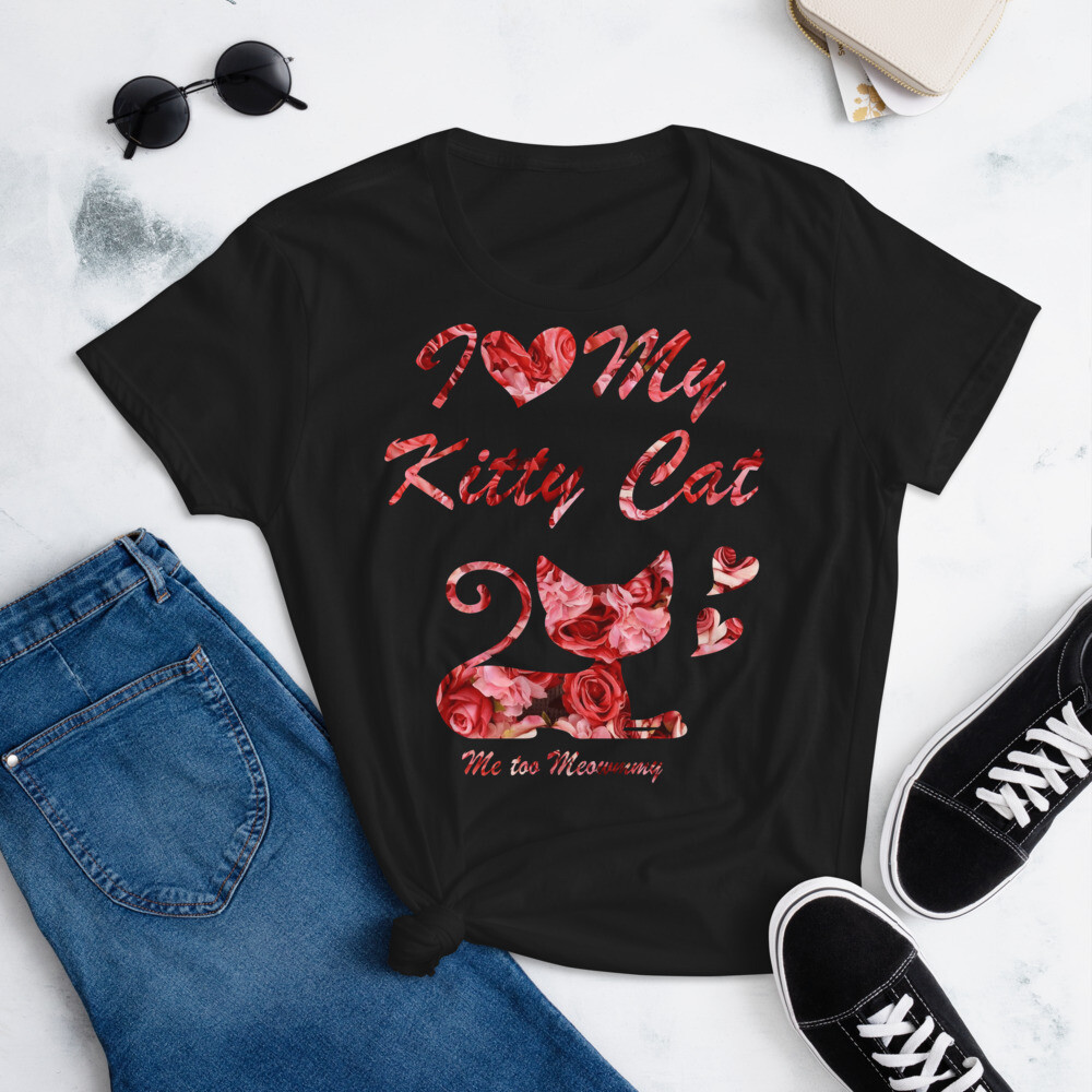 Cats T-shirt for Girls &amp; Women / I love my Kitty Cat Shirt ( Colorful design )