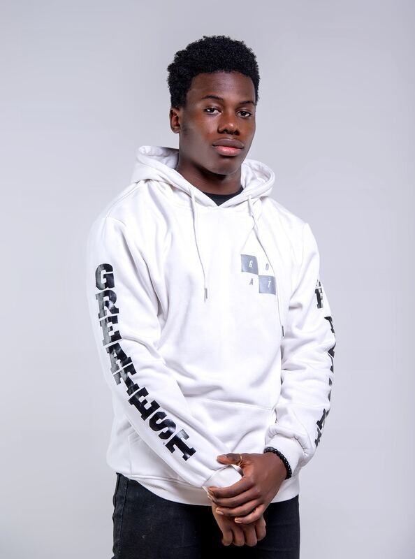 White Legacy Hoodie (Black print, silver reflective logo)