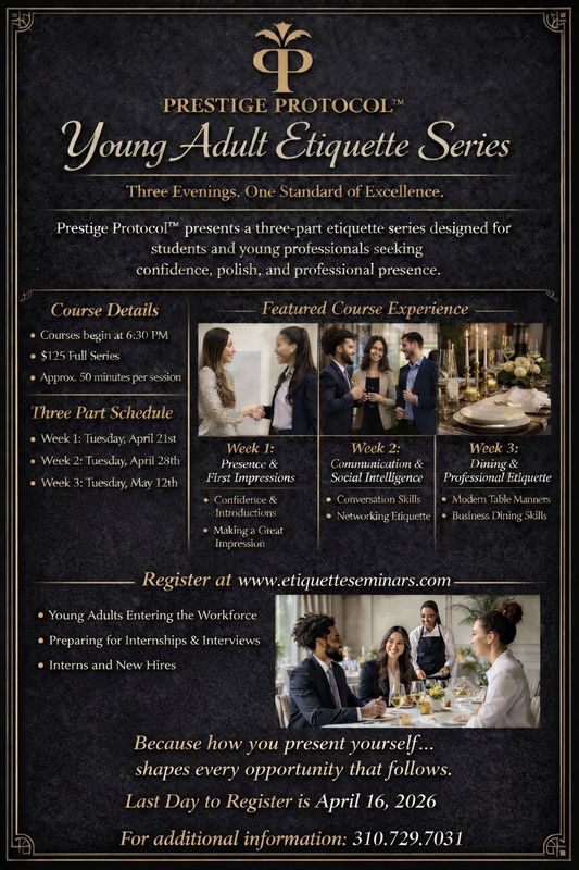 Young Adult Etiquette Series (Virtual)