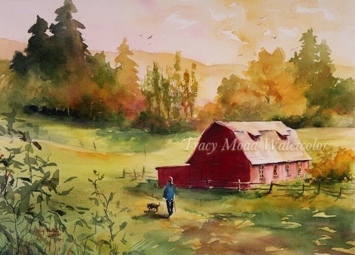 "Out for a Walk" 11x15