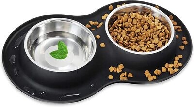 Cuencos de acero inoxidable para perros pequeños y gatos.