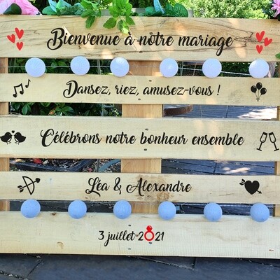 Stickers personnalisés pour palette de bienvenue de mariage
