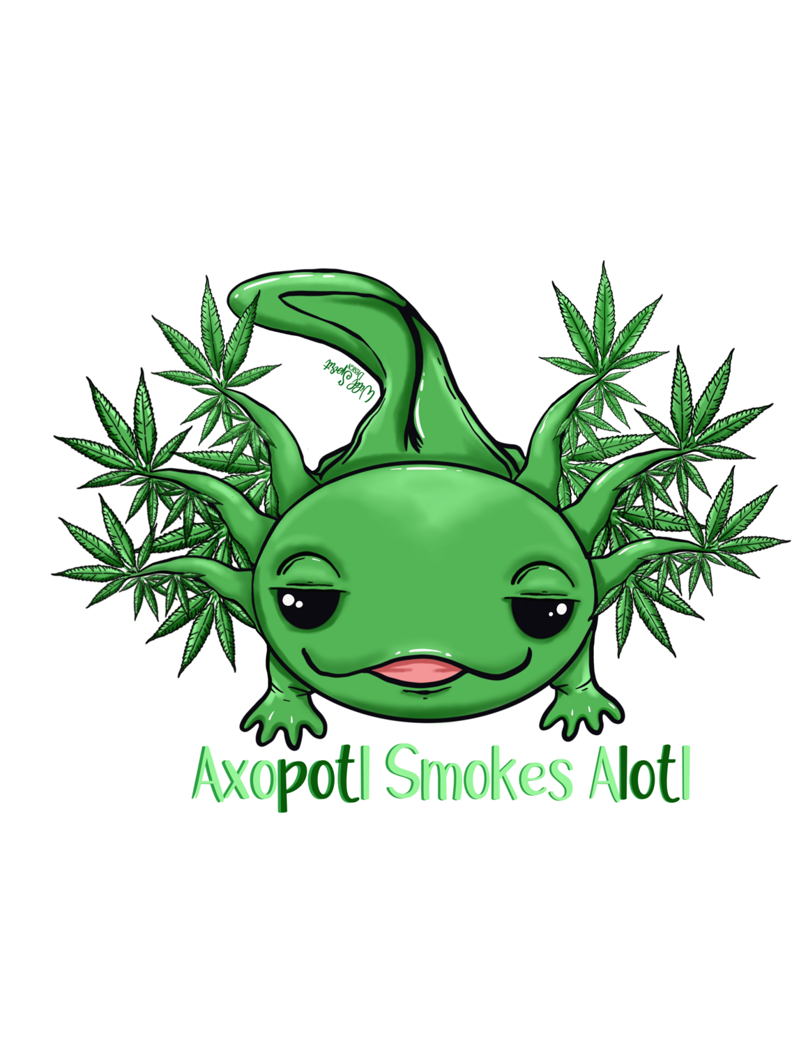 Axopotl Smokes Alotl Sticker