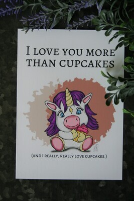 I Love You More Than Cupcakes Blank Card