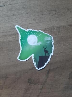 Full Moon Fox Silhouette Sticker