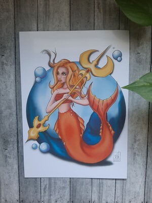 Battle Mermaid Art Print