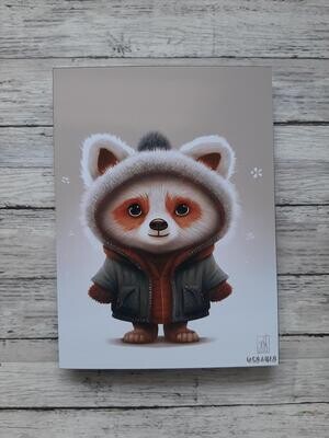 Winter Red Panda Animal Art Print